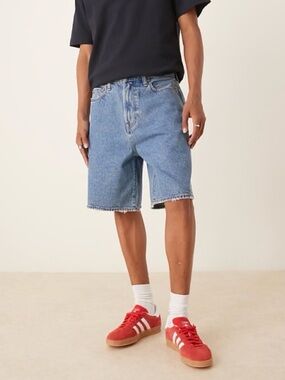 Abercrombie & Fitch New Men’s Size 30 Loose Fit Rigid Denim Jean Shorts 80s 90s